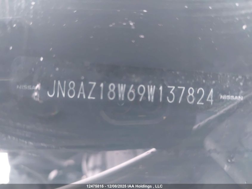 2009 Nissan Murano Sl VIN: JN8AZ18W69W137824 Lot: 12475815