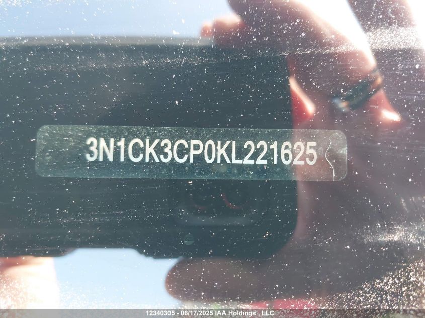 2019 Nissan Micra S/Sr/Sv VIN: 3N1CK3CP0KL221625 Lot: 12340305X
