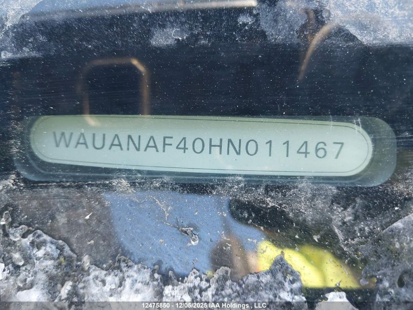 2017 Audi A4 2.0T Komfort VIN: WAUANAF40HN011467 Lot: 12475850