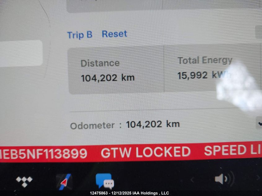 2022 Tesla Model 3 Long Range VIN: 5YJ3E1EB5NF113899 Lot: 12475863