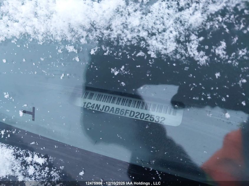 2015 Jeep Compass Sport/North VIN: 1C4NJDAB6FD202532 Lot: 12475986