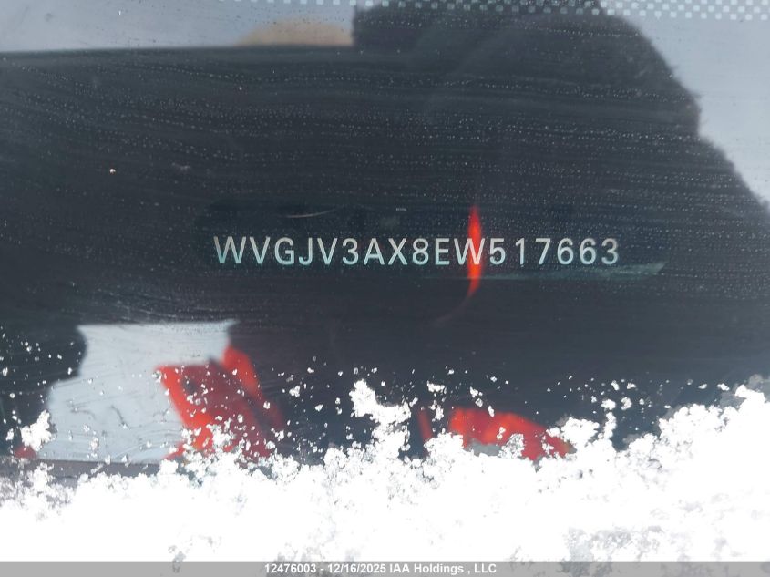 2014 Volkswagen Tiguan Comfortline/Highline/Trendline VIN: WVGJV3AX8EW517663 Lot: 12476003