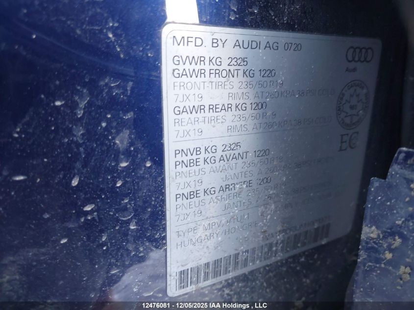 2021 Audi Q3 45 Progressiv VIN: WA1EECF39M1003371 Lot: 12476081