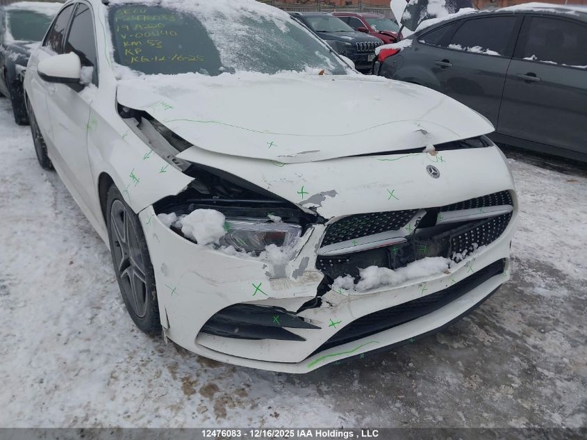 2019 Mercedes-Benz A 220 4Matic VIN: WDD3G4FBXKW001140 Lot: 12476083