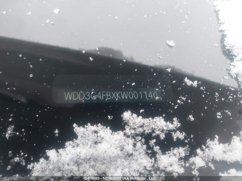 2019 Mercedes-Benz A 220 4Matic VIN: WDD3G4FBXKW001140 Lot: 12476083