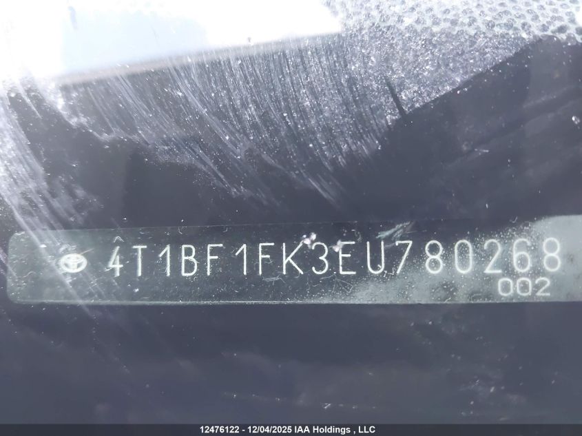 2014 Toyota Camry Le VIN: 4T1BF1FK3EU780268 Lot: 12476122