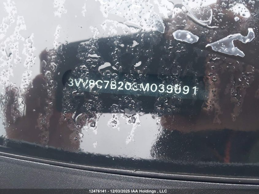 2025 Volkswagen Taos Trendline VIN: 3VV8C7B20SM039691 Lot: 12476141