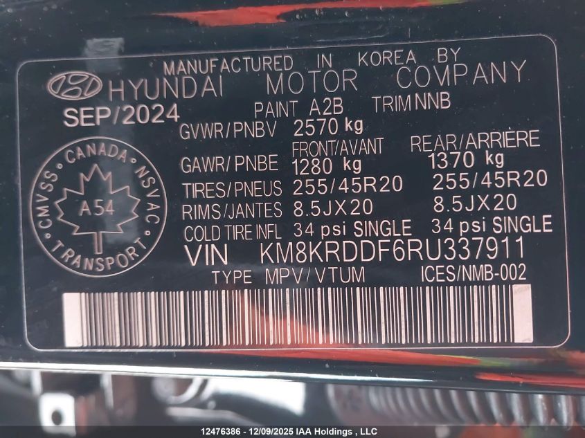 2024 Hyundai Ioniq 5 Limited/Disney 100 Platinum Edition VIN: KM8KRDDF6RU337911 Lot: 12476386