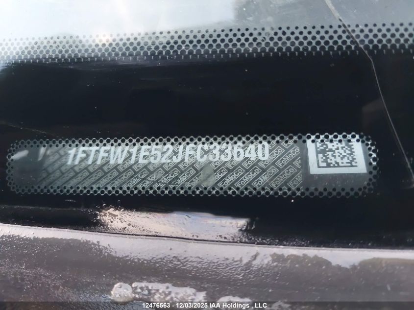 2018 Ford F-150 Xlt VIN: 1FTFW1E52JFC33640 Lot: 12476563