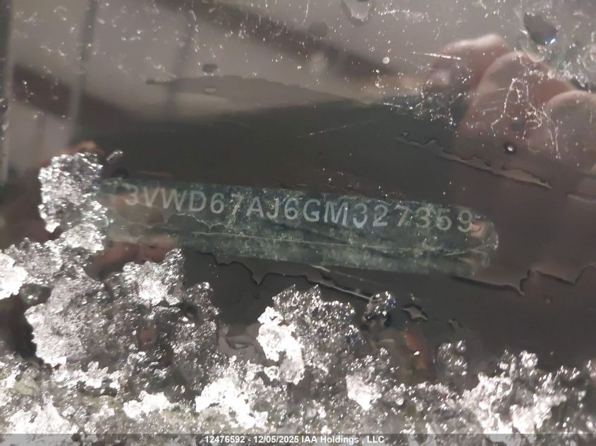 2016 Volkswagen Jetta 1.4 Tsi Comfortline VIN: 3VWD67AJ6GM327359 Lot: 12476592