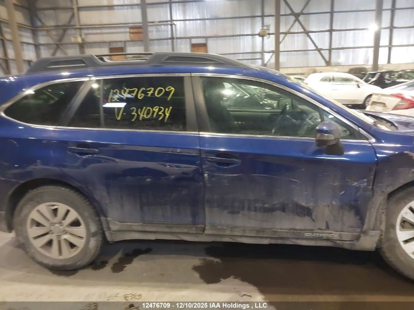 2016 Subaru Outback 2.5I Premium VIN: 4S4BSCGC7G3340934 Lot: 12476709