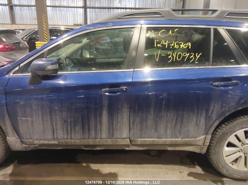 2016 Subaru Outback 2.5I Premium VIN: 4S4BSCGC7G3340934 Lot: 12476709