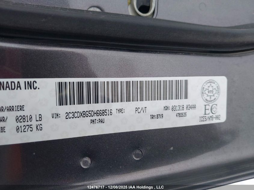 2013 Dodge Charger Se VIN: 2C3CDXBG5DH668516 Lot: 12476717