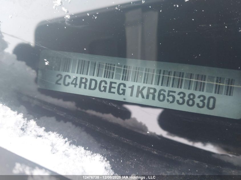 2019 Dodge Grand Caravan Gt VIN: 2C4RDGEG1KR653830 Lot: 12476738