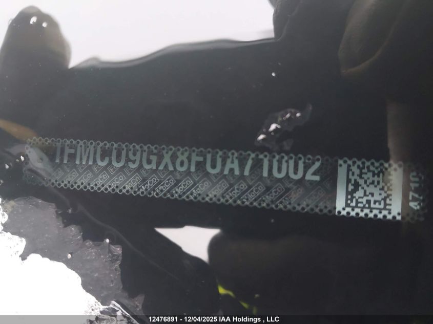 2015 Ford Escape Se VIN: 1FMCU9GX8FUA71002 Lot: 12476891