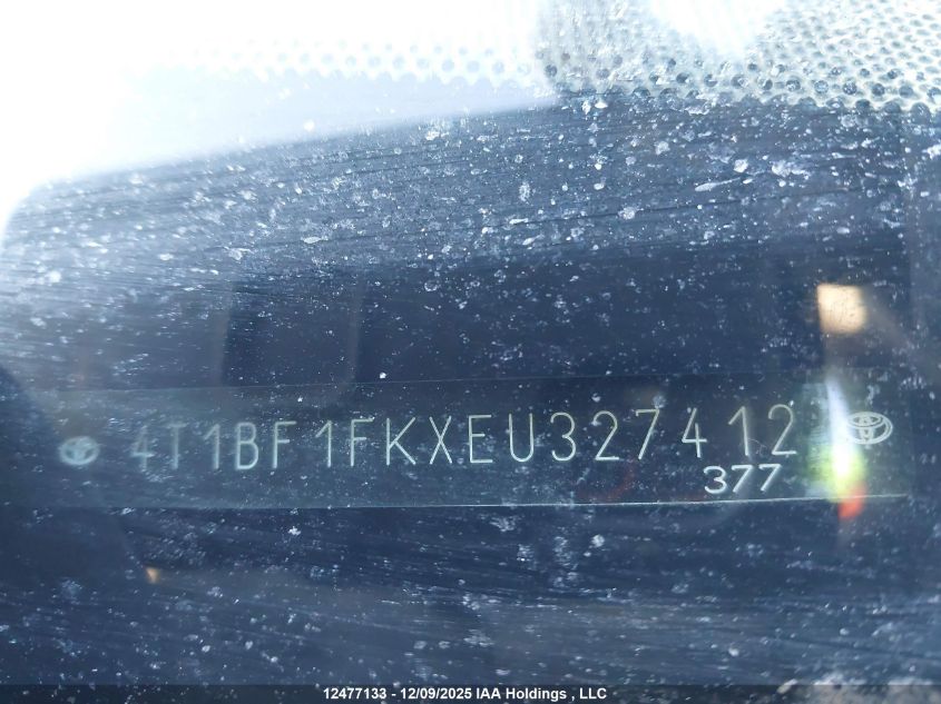 2014 Toyota Camry Se VIN: 4T1BF1FKXEU327412 Lot: 12477133