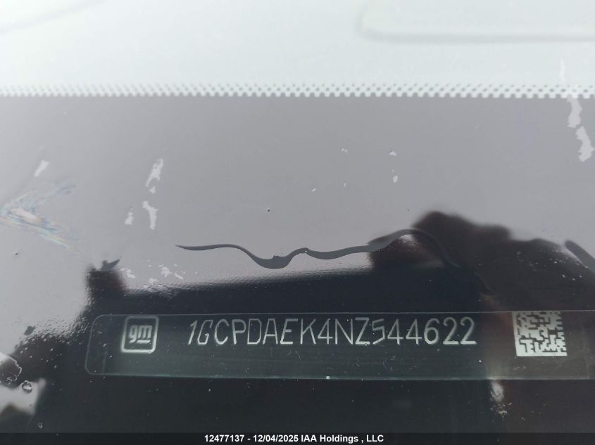 2022 Chevrolet Silverado C1500 VIN: 1GCPDAEK4NZ544622 Lot: 12477137