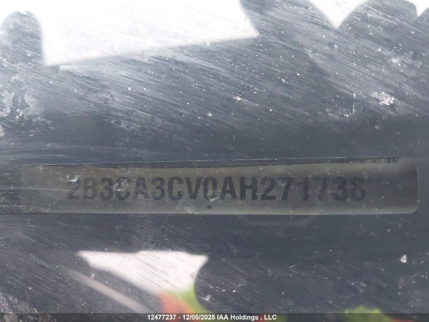 2010 Dodge Charger Sxt VIN: 2B3CA3CV0AH271738 Lot: 12477237