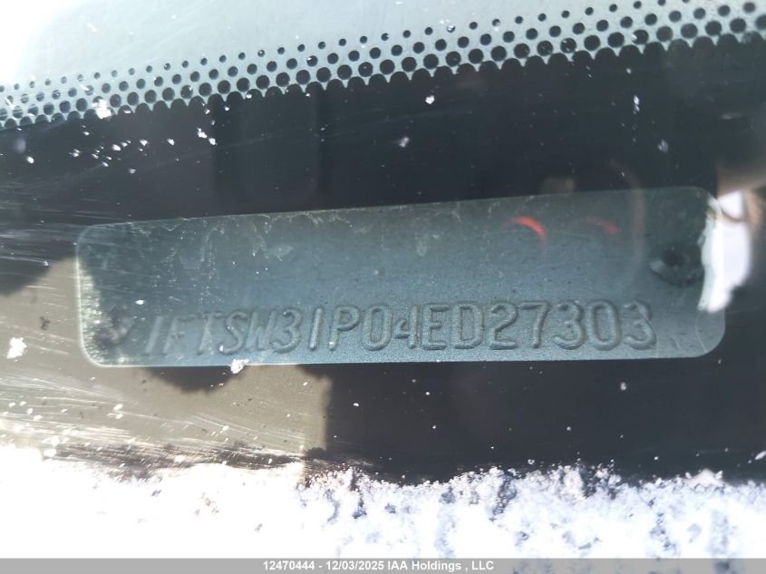 2004 Ford F-350 Lariat/Xl/Xlt VIN: 1FTSW31P04ED27303 Lot: 12470444X
