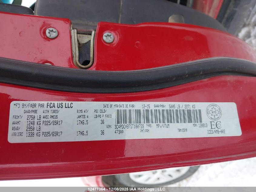 2016 Dodge Journey Cvp/Se Plus VIN: 3C4PDCAB7GT180739 Lot: 12477364