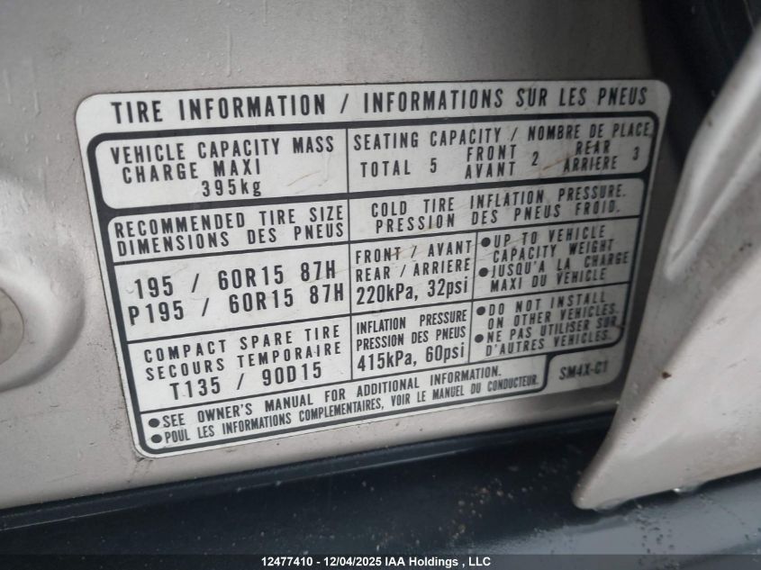 1993 Honda Accord Ex-R VIN: JHMCB7675PC808274 Lot: 12477410