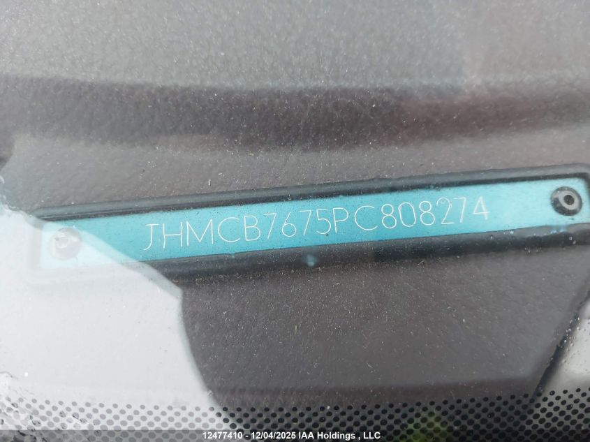 1993 Honda Accord Ex-R VIN: JHMCB7675PC808274 Lot: 12477410