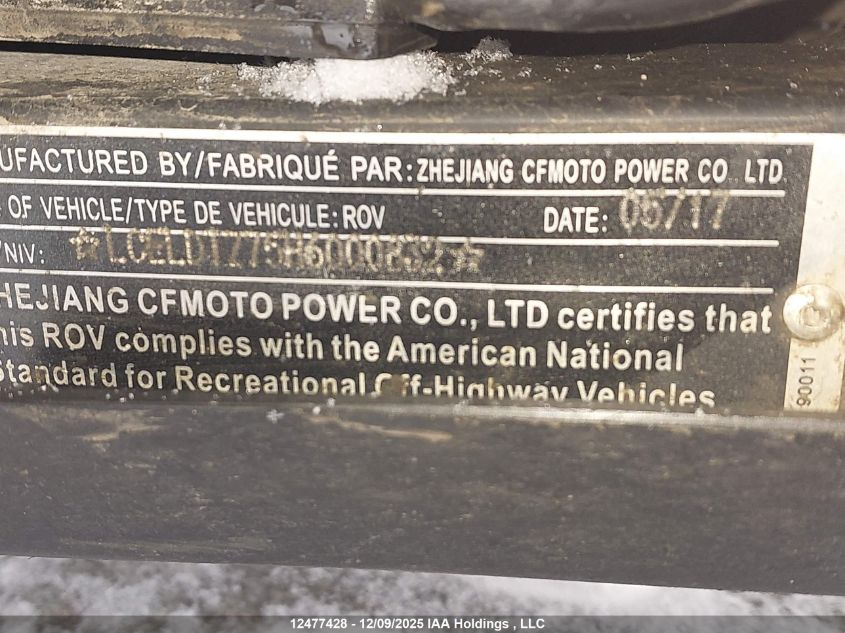 2017 Cfmoto Cforce VIN: LCELDTZ75H6000832 Lot: 12477428