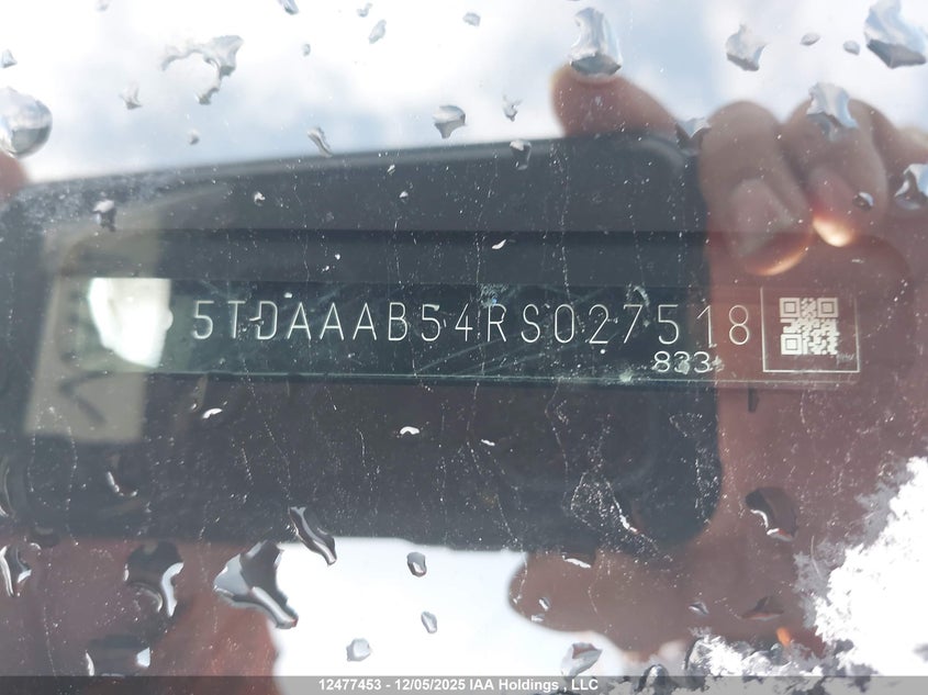 2024 Toyota Grand Highlander Xle/Limited/Platinum VIN: 5TDAAAB54RS027518 Lot: 12477453