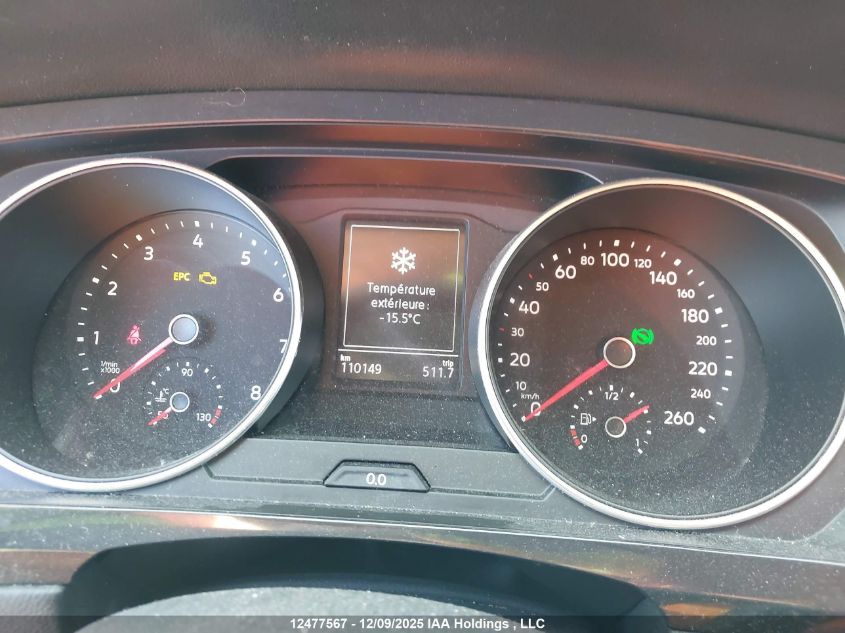 2018 Volkswagen Tiguan VIN: 3VV0B7AX4JM147615 Lot: 12477567