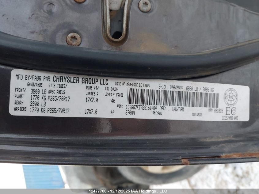 2014 Ram 1500 St VIN: 1C6RR7KT7ES150784 Lot: 12477700