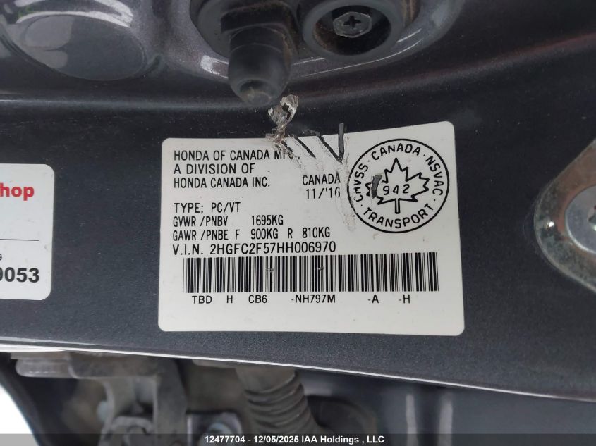 2017 Honda Civic Sedan VIN: 2HGFC2F57HH006970 Lot: 12477704