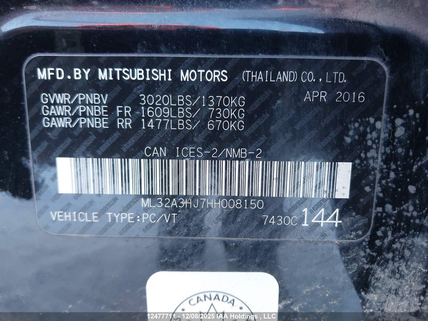 ML32A3HJ7HH008150 2017 MITSUBISHI MIRAGE photo no. 18