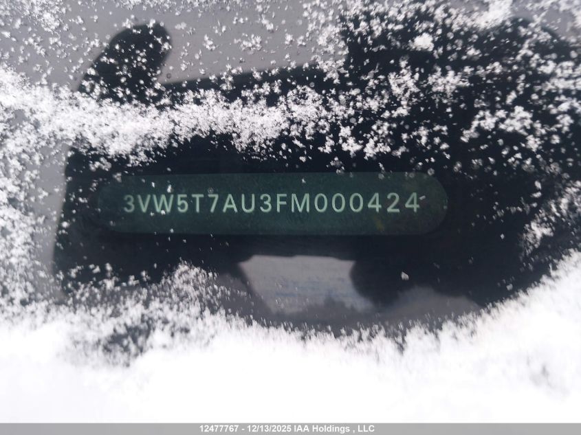2015 Volkswagen Gti VIN: 3VW5T7AU3FM000424 Lot: 12477767