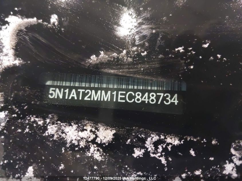2014 Nissan Rogue S/Sl/Sv VIN: 5N1AT2MM1EC848734 Lot: 12477790