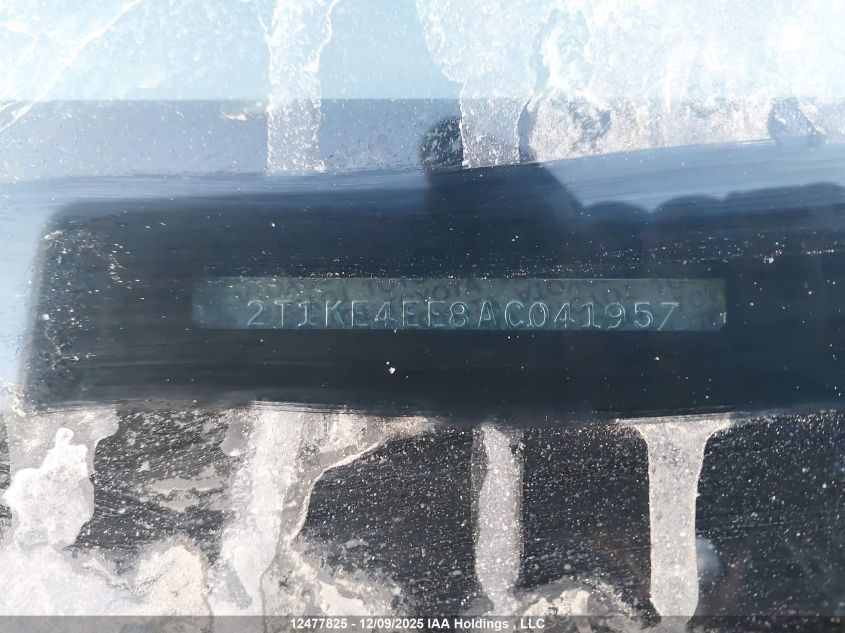 2010 Toyota Matrix Xr VIN: 2T1KE4EE8AC041957 Lot: 12477825