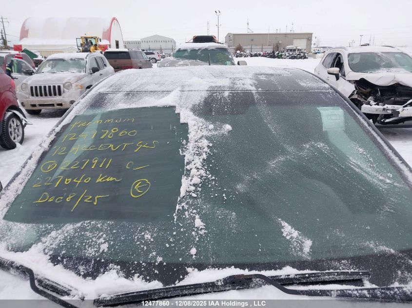 2012 Hyundai Accent Gls VIN: KMHCU4AE7CU227911 Lot: 12477860