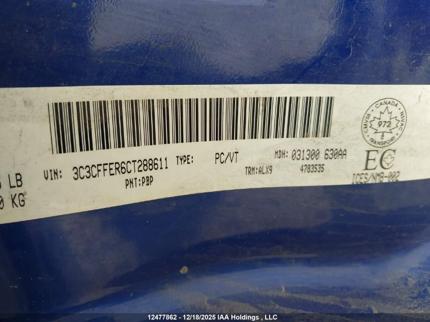 2012 Fiat 500C Lounge VIN: 3C3CFFER6CT288611 Lot: 12477862