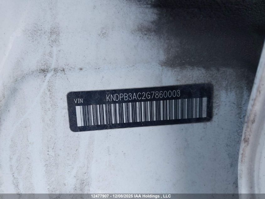 2016 Kia Sportage Lx VIN: KNDPB3AC2G7860003 Lot: 12477907