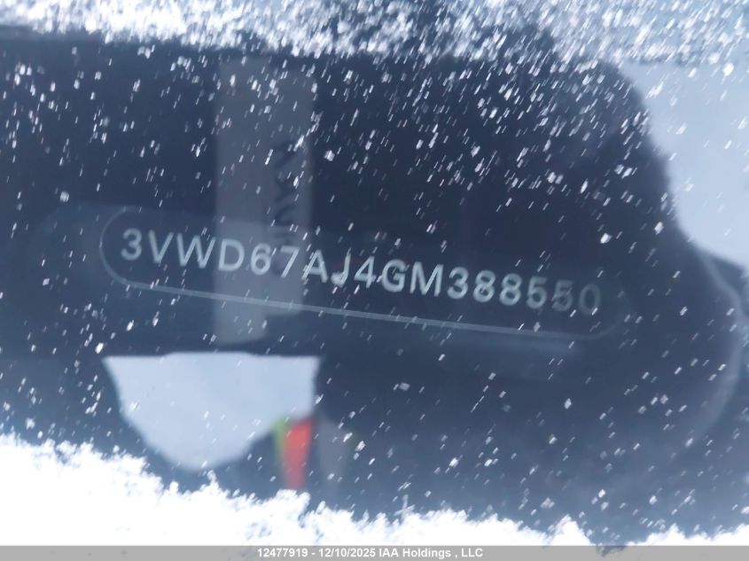 2016 Volkswagen Jetta Se VIN: 3VWD67AJ4GM388550 Lot: 12477919