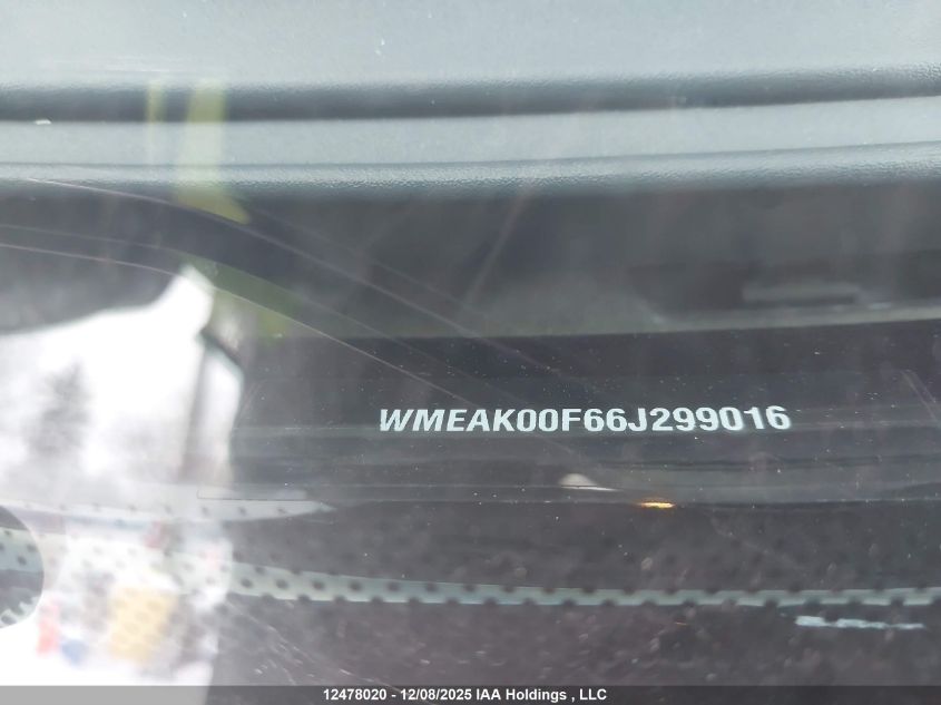 2006 Smart Fortwo VIN: WMEAK00F66J299016 Lot: 12478020