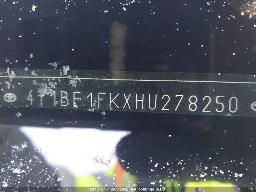 2017 Toyota Camry Le/Xle/Se/Xse VIN: 4T1BF1FKXHU278250 Lot: 12478127