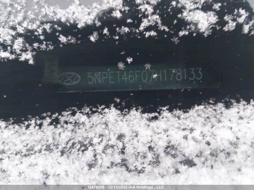 2007 Hyundai Sonata VIN: 5NPET46F07H178133 Lot: 12478208