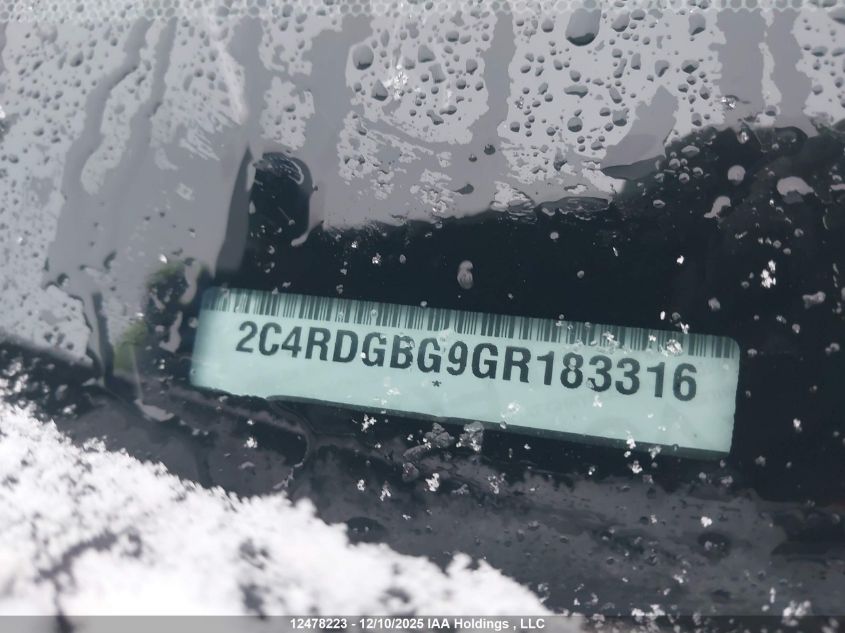 2016 Dodge Grand Caravan Se VIN: 2C4RDGBG9GR183316 Lot: 12478223
