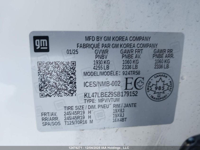 2025 Buick Envista Sport Touring Fwd VIN: KL47LBE29SB179152 Lot: 12478271