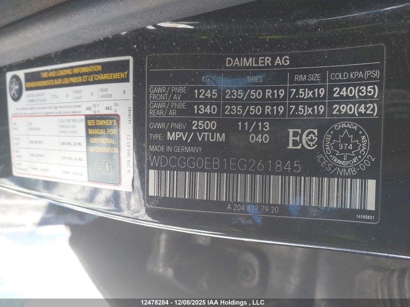 WDCGG0EB1EG261845 2014 MERCEDES-BENZ  photo no. 18