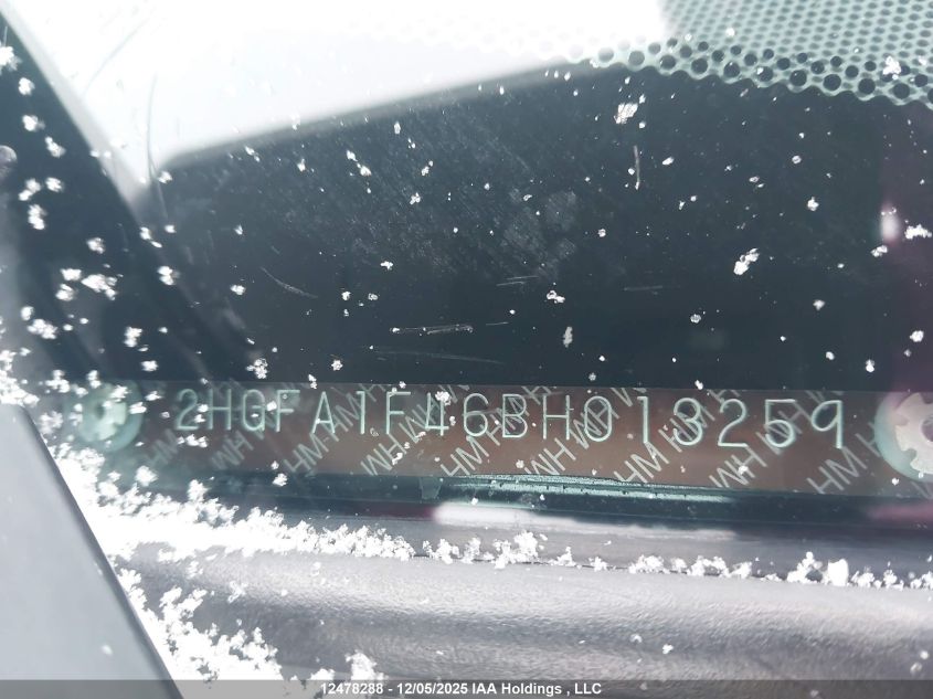 2011 Honda Civic Dx-G VIN: 2HGFA1F46BH013259 Lot: 12478288