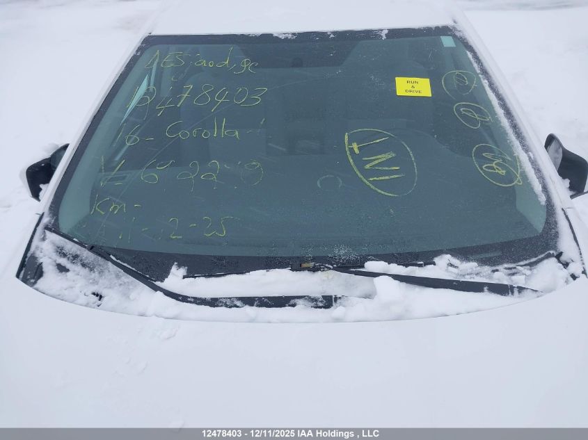 2016 Toyota Corolla L/Le/Le Pls/Prm/S/S Pls VIN: 2T1BURHE5GC692290 Lot: 12478403