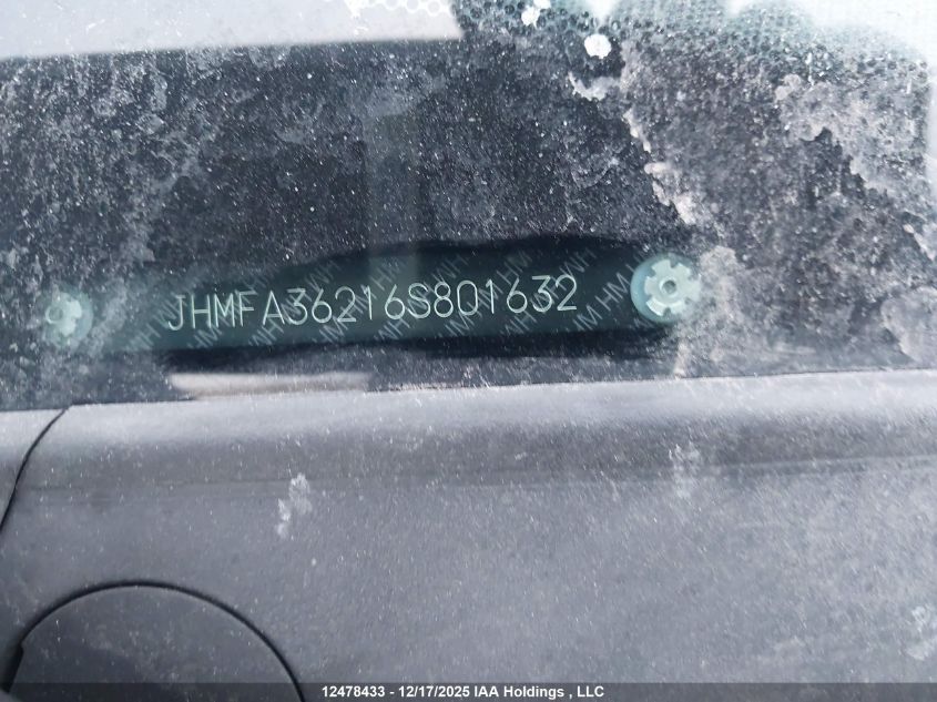 2006 Honda Civic Hybrid VIN: JHMFA36216S801632 Lot: 12478433