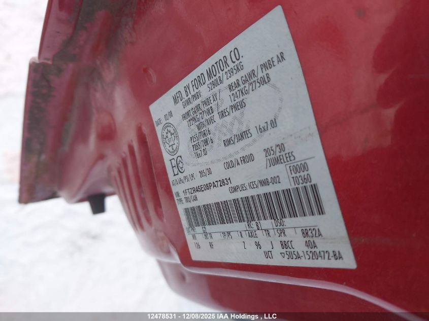 2008 Ford Ranger Super Cab VIN: 1FTZR45E08PA72831 Lot: 12478531