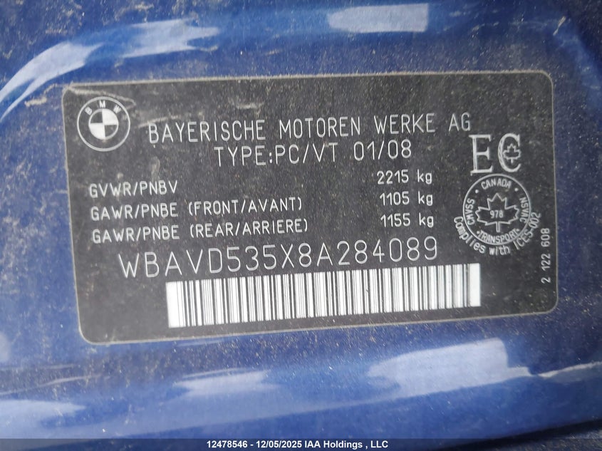 WBAVD535X8A284089 2008 BMW 3ER photo no. 9